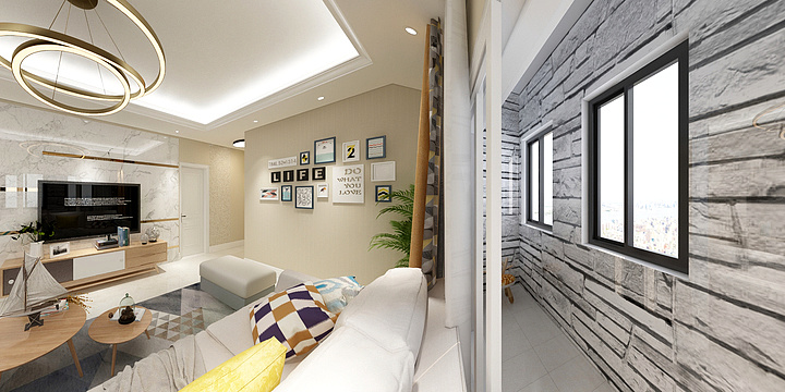 刘云飞-瑞和园89.50㎡B户型3室2厅1卫-装修设计方案