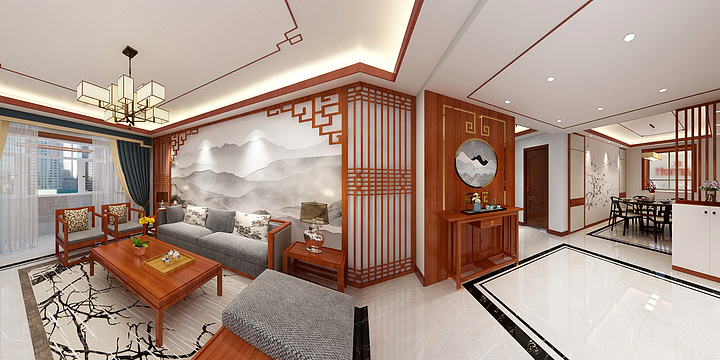 金宸装饰-朝阳三期44号1201楼新中式-装修设计方案