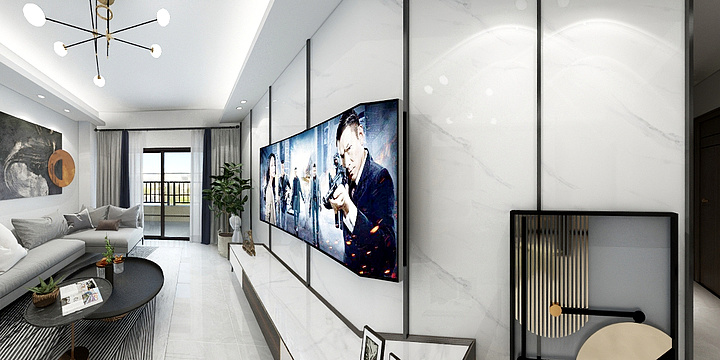 CJY橙子设计-艺景明苑B-2-05户型现代效果图-装修设计方案