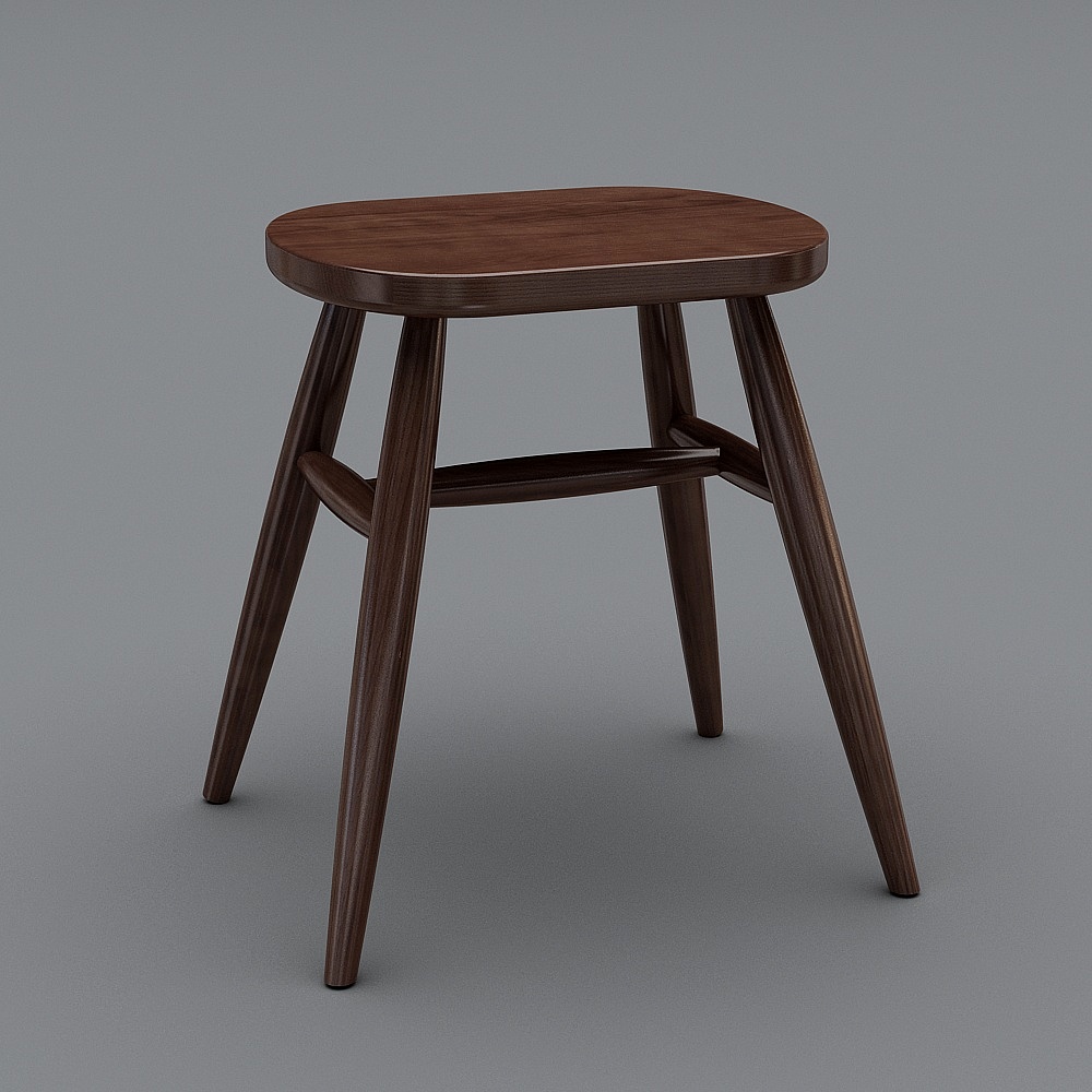 华松居-北欧系列s2011-15#圆凳3D模型
