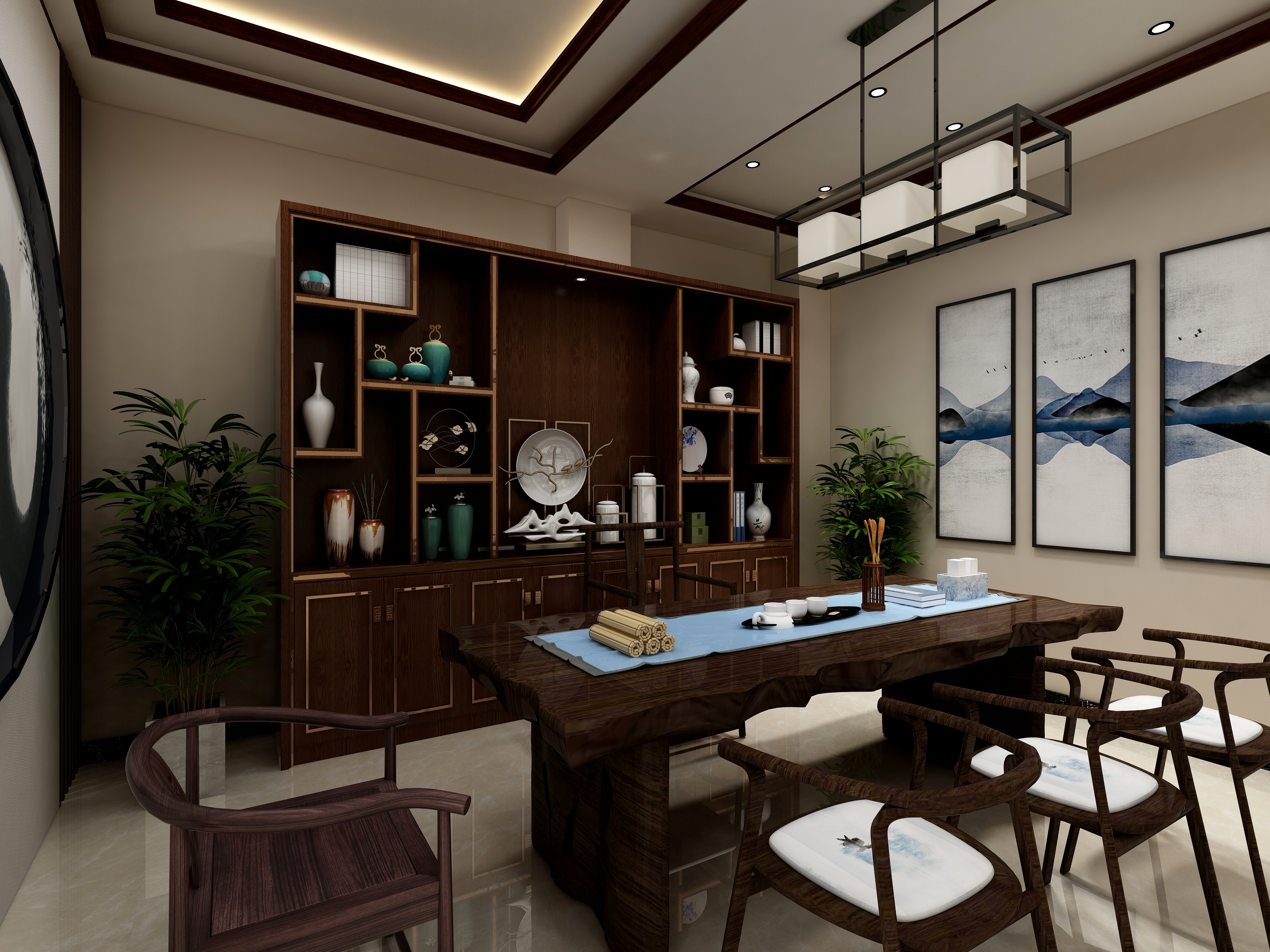 坏人来了biubiu-锦源丽都茶室装修效果图