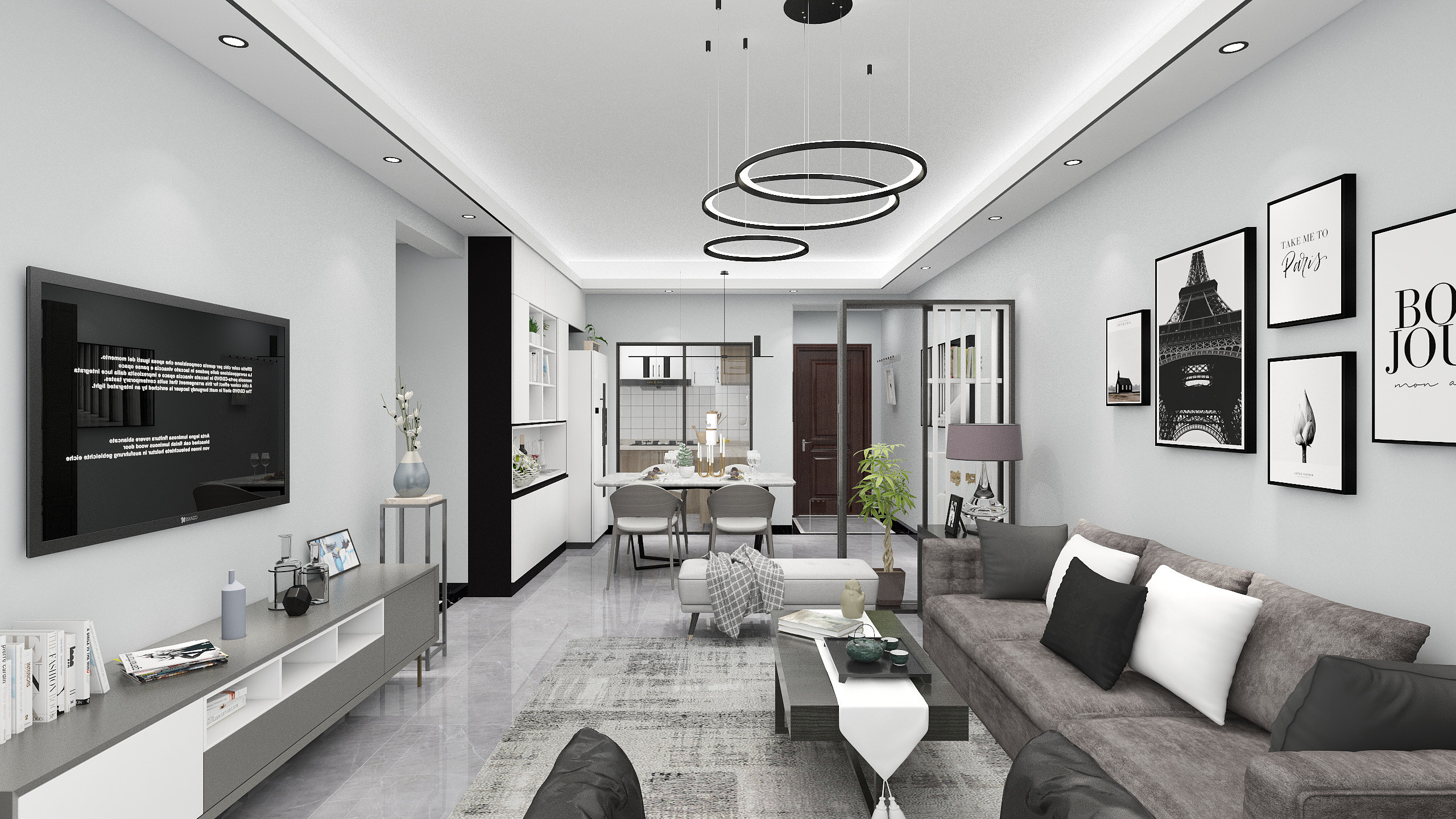 广州设计师邓工-现代简约（黑白灰风格）-珠海石总-装修设计方案