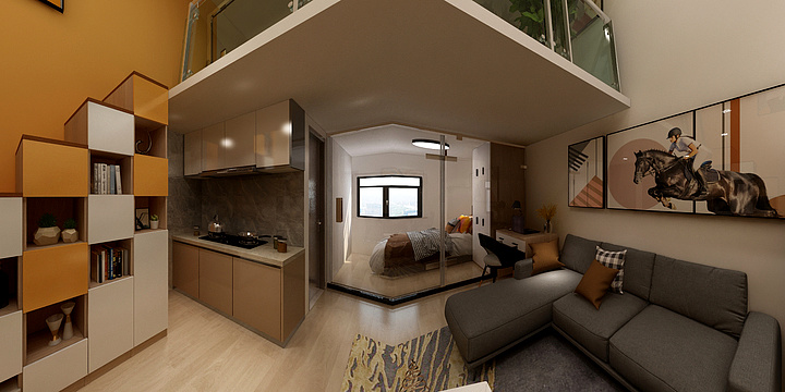 谢过房-公寓楼梯柜-装修设计方案