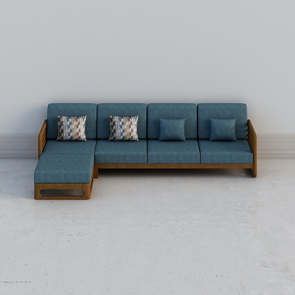 华松居-北欧08客厅-转角沙发3D模型