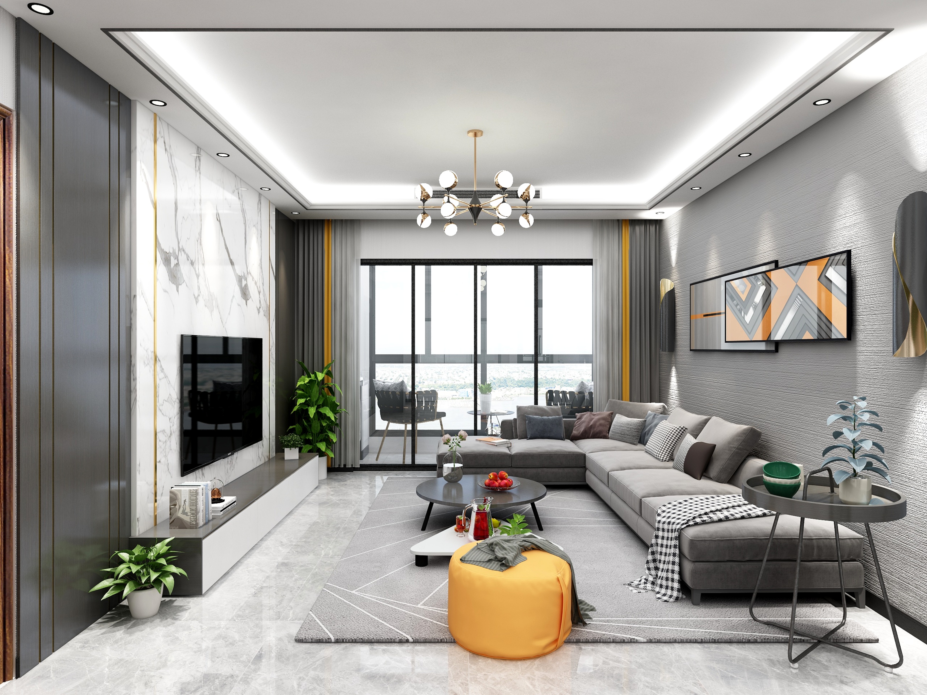 孙兆轩-122方现代三居装修效果图