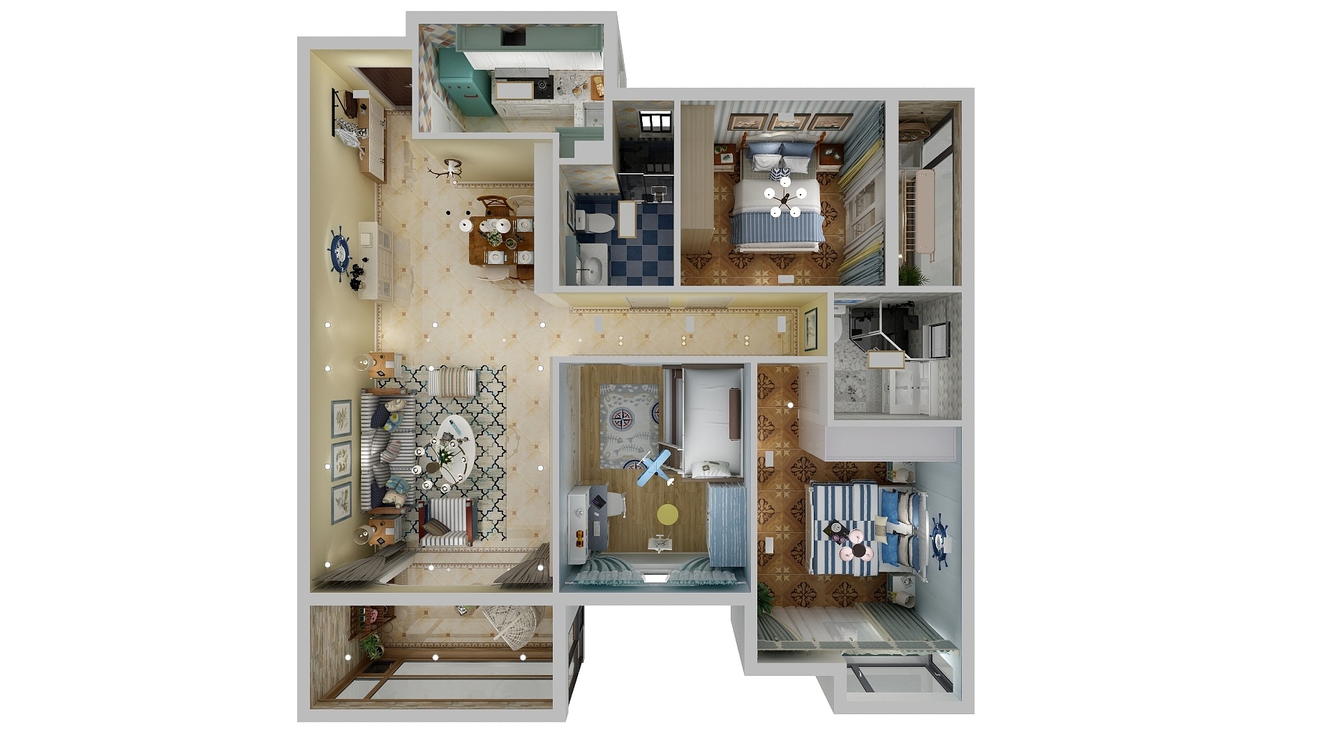 本DESIGN-H户型地中海风格-装修设计方案