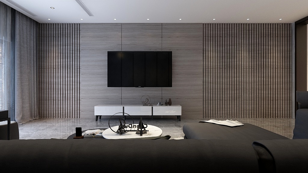 一室内设计一刘工-80㎡灰色调-极致之美-装修设计方案