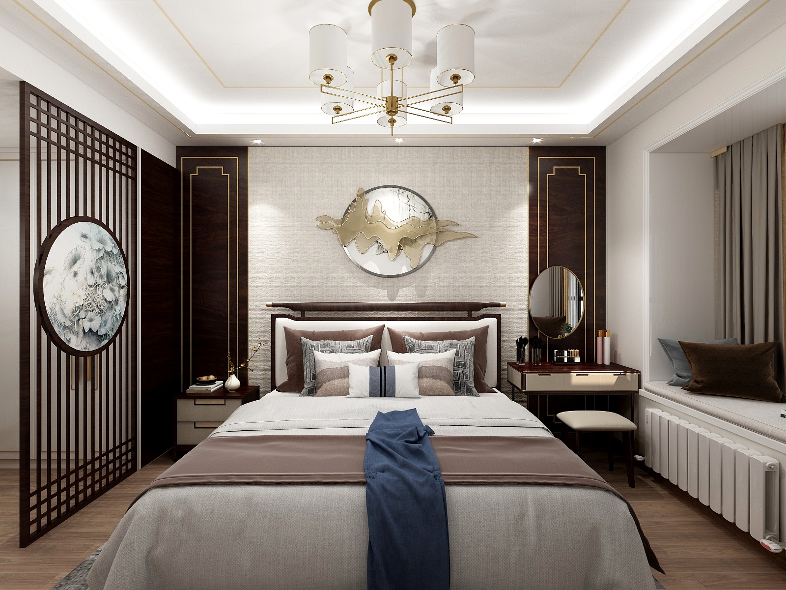 淘宝搜友诺设计-158方新中式六居装修效果图