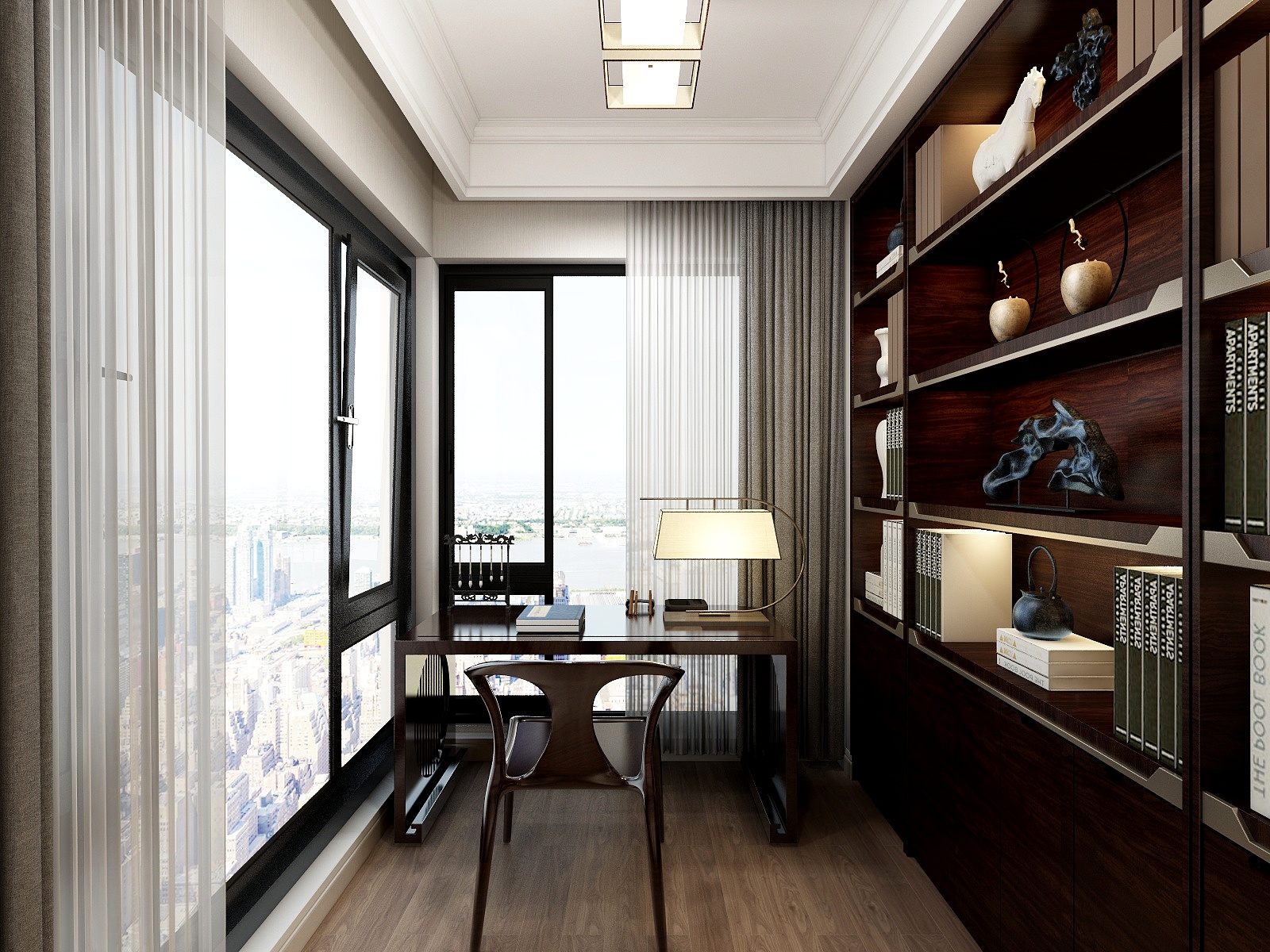 淘宝搜友诺设计-158方新中式六居装修效果图