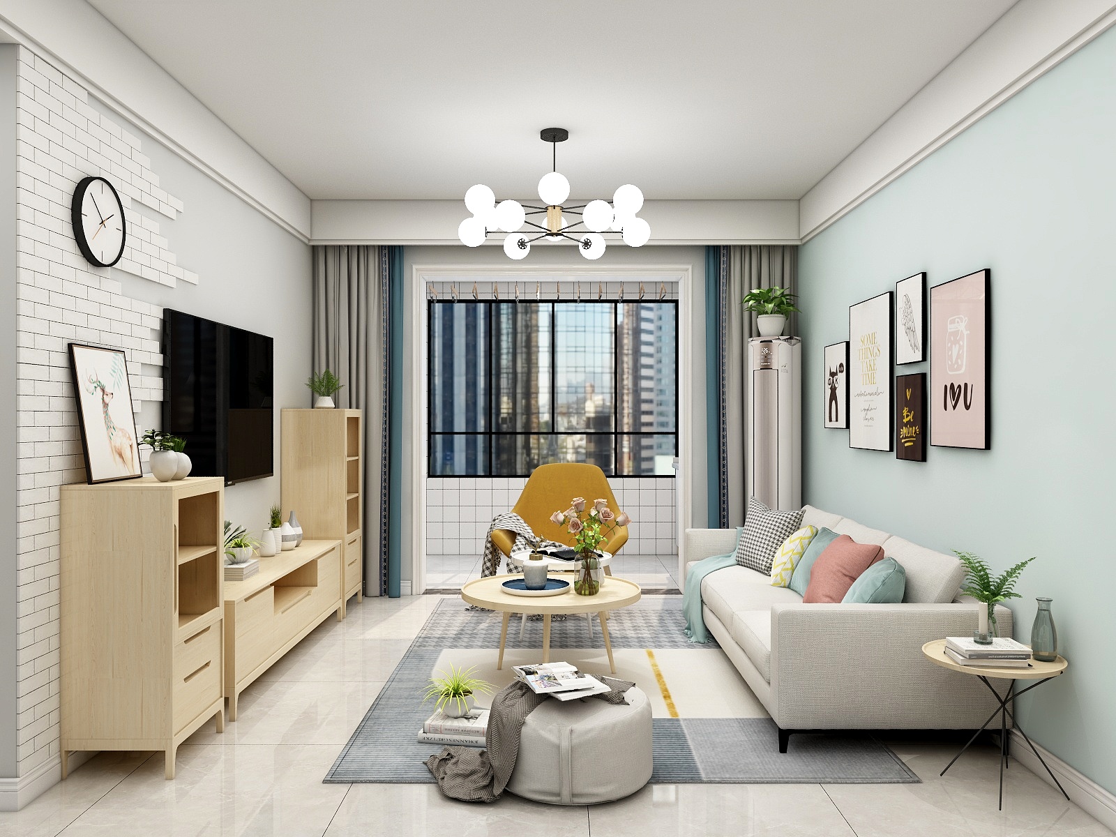 陈传奇-90方中锐星尚城三居装修效果图