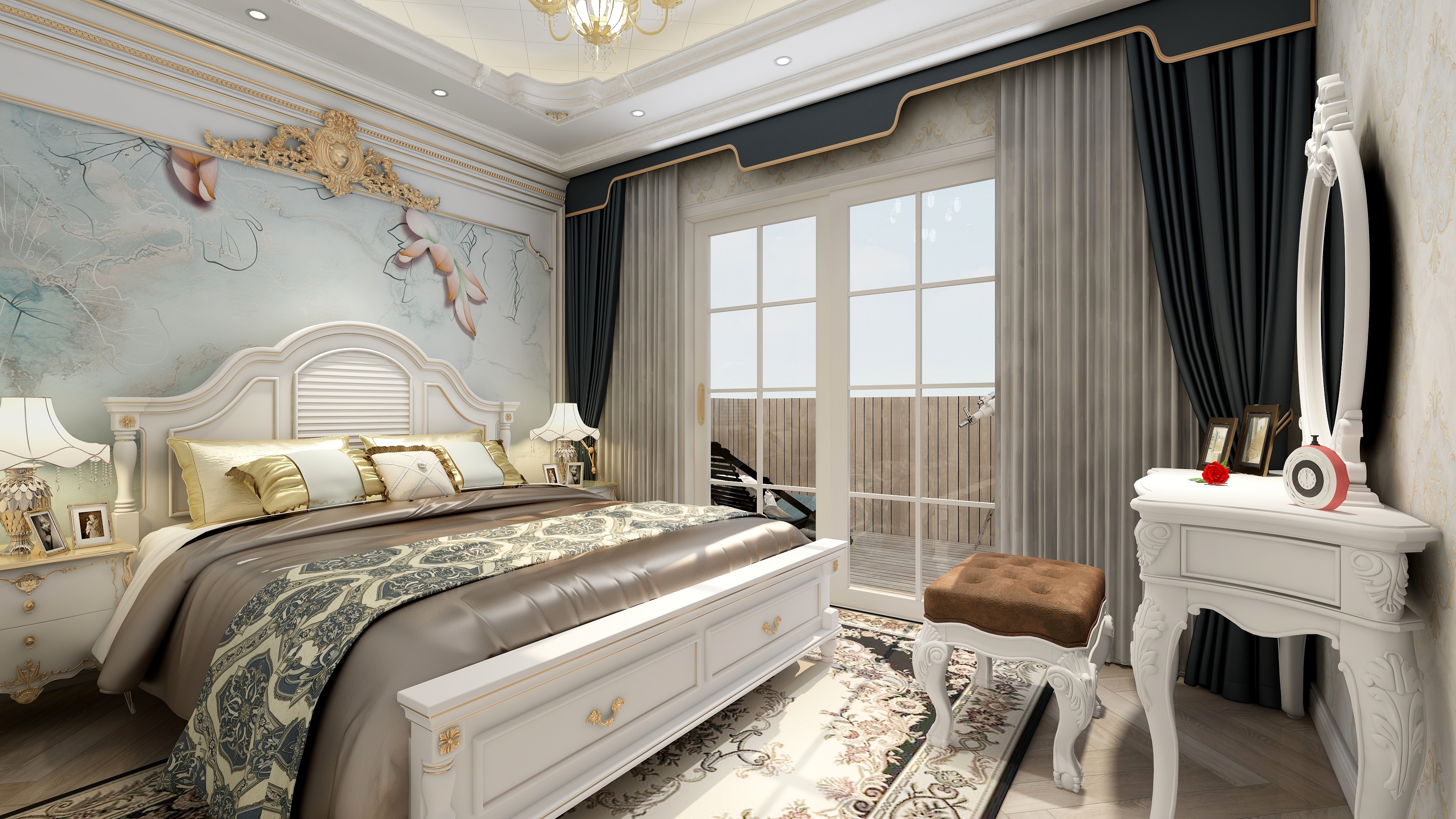 设计师丨胡月平-159平欧式四居室装修效果图