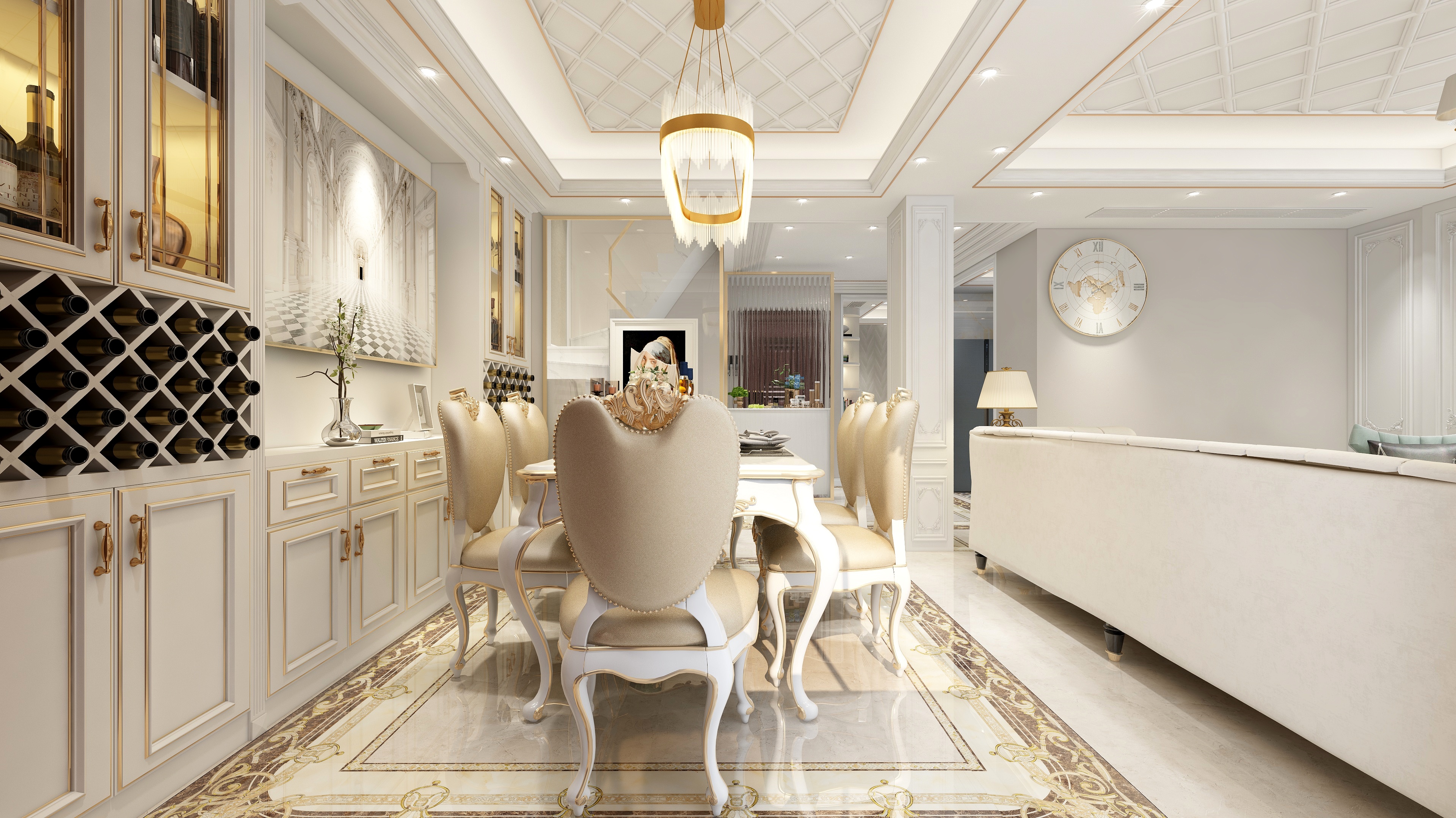 设计师丨胡月平-159平欧式四居室装修效果图