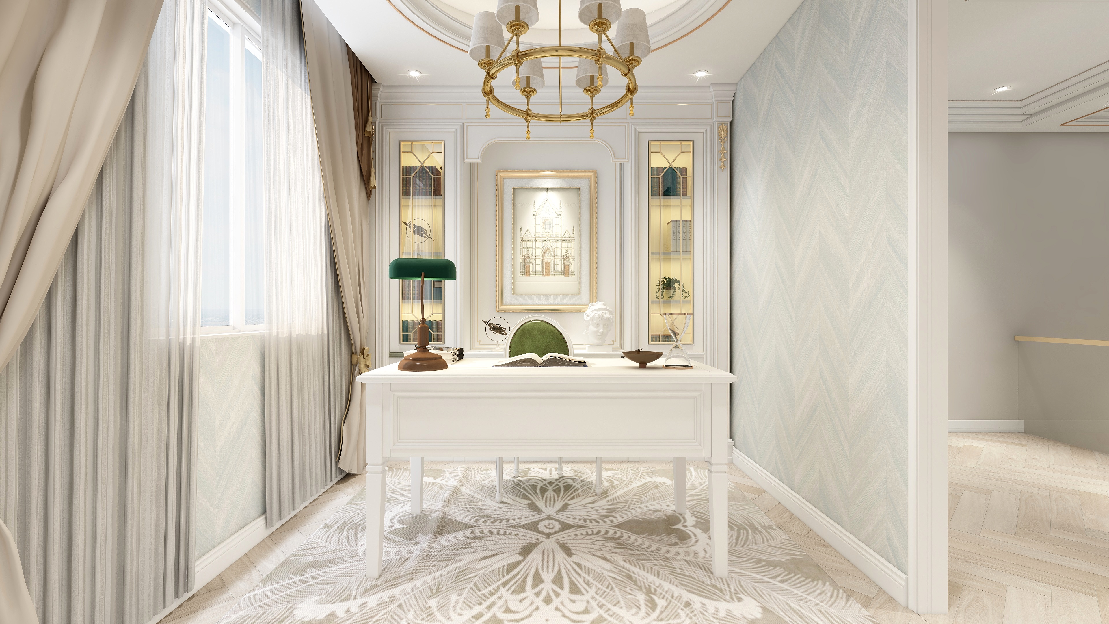 设计师丨胡月平-159平欧式四居室装修效果图