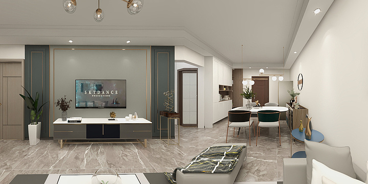 浅岛十一-海伦堡A5-2-2002效果图-装修设计方案