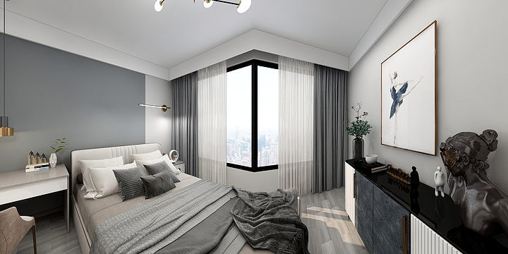 叁舍design-铜雀台卧室-修改方案-装修设计方案