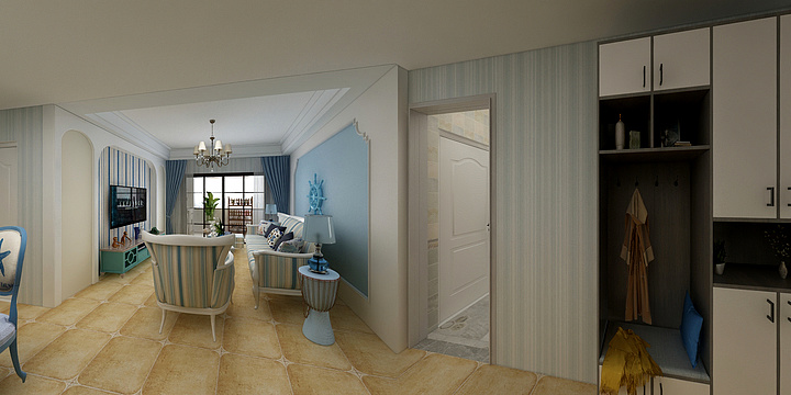 卢绪新17602540085-紫艺华府105三房-地中海-装修设计方案