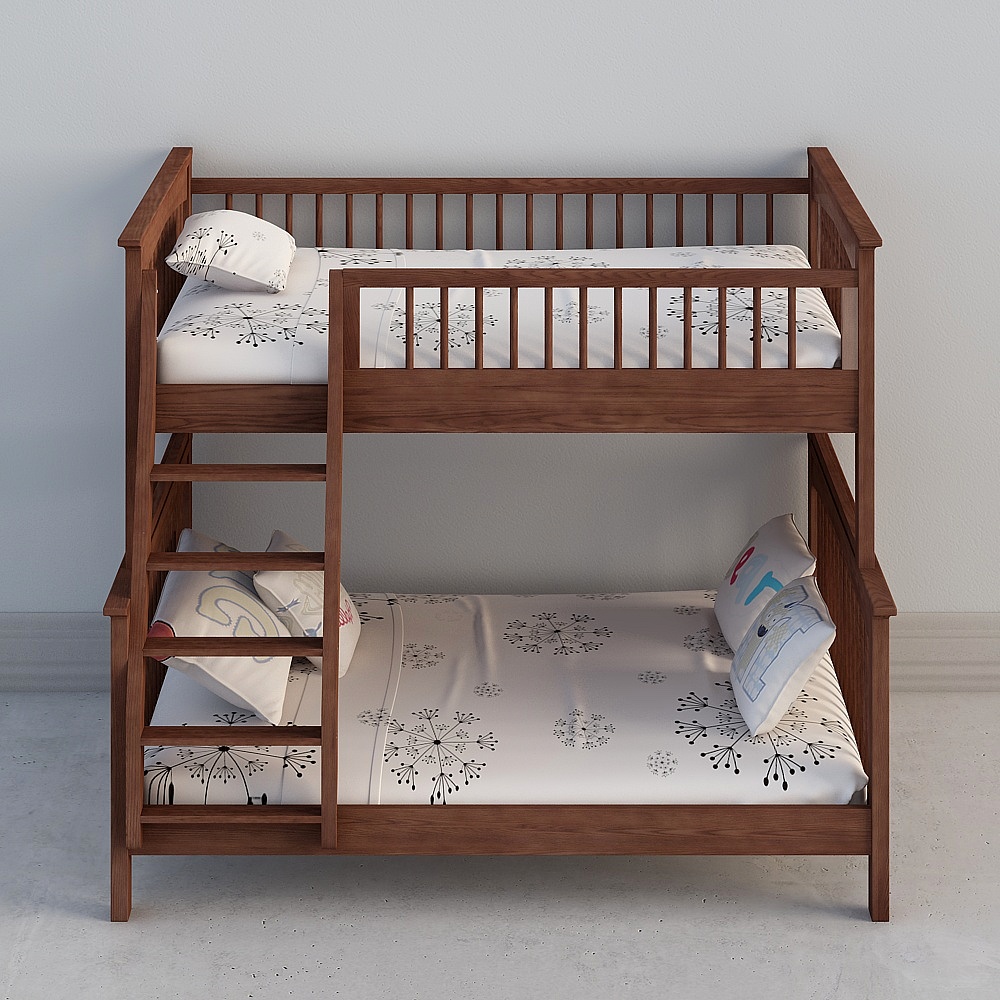 歌乐美-w81-1.6实木高低床