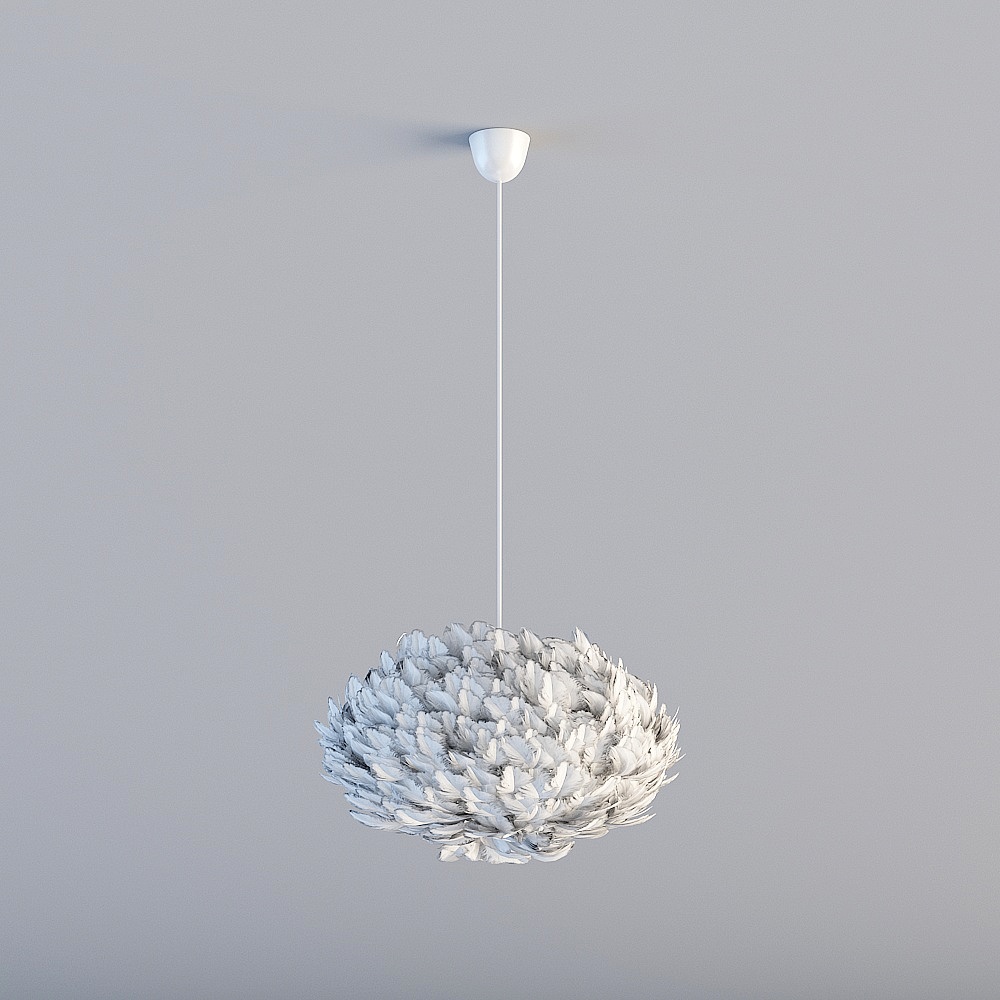 白羽毛吊灯3D模型