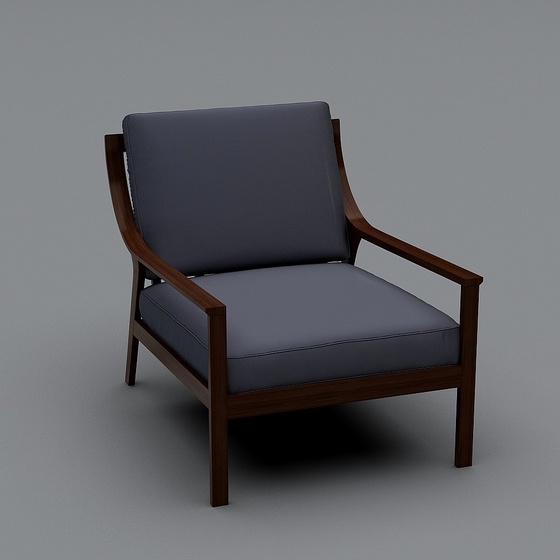 Blue Modica Lounge Chair 3D Model