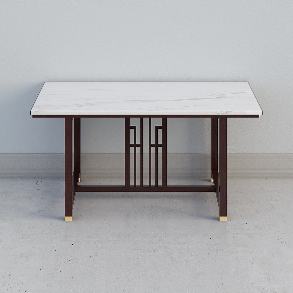 TS-SD-CT107长方形餐台(白蜡木）3D模型