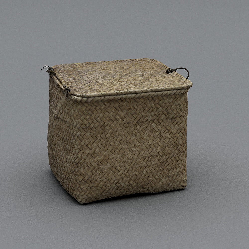 竹编收纳箱3D模型