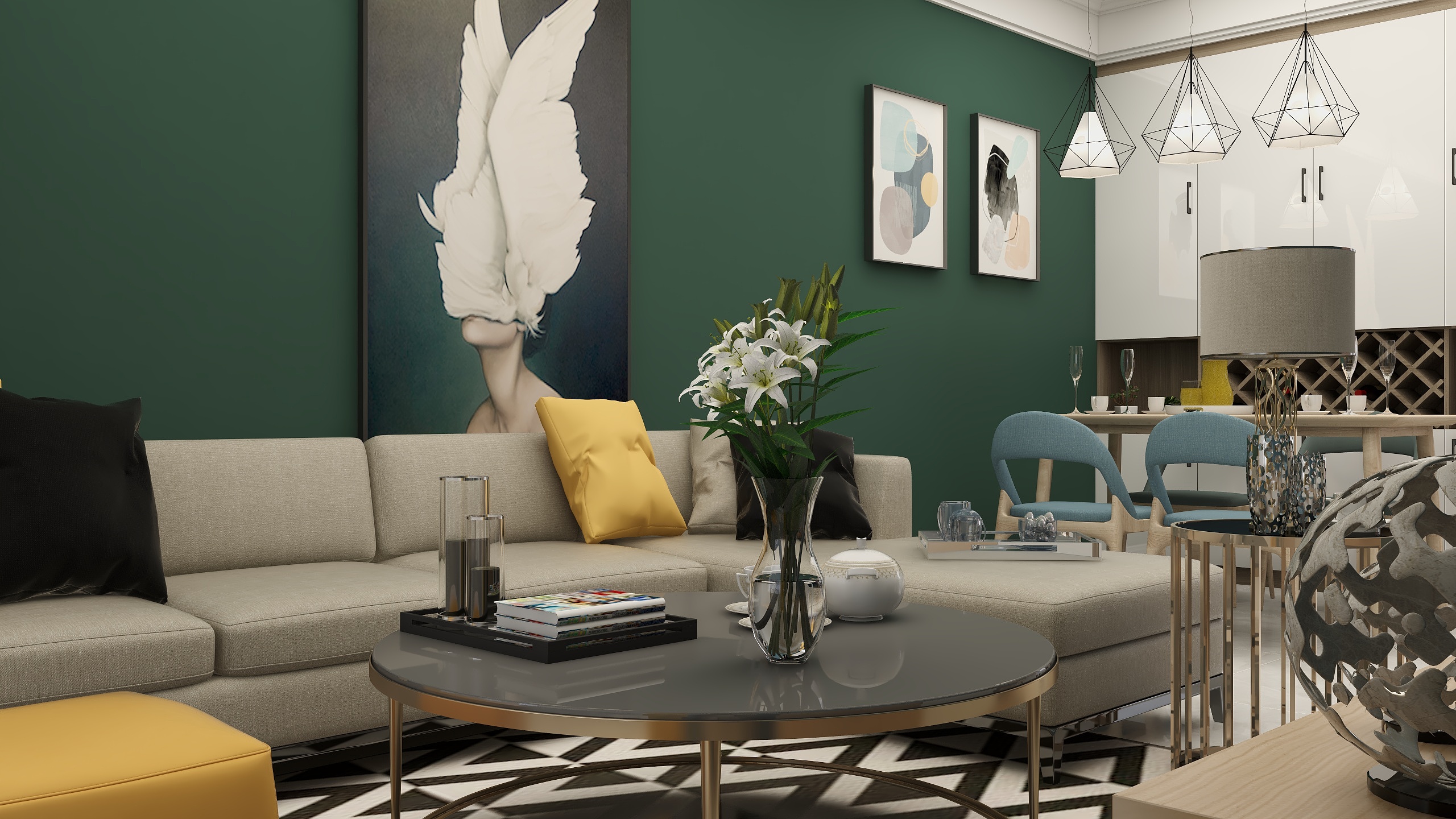 创艺设计88-德信海德公园83.00㎡A2’3室2厅1卫1厨-装修设计方案