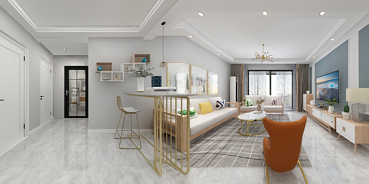 设计师小雨芊芊-恒馨6#104-修改餐桌位置换单椅-副本-装修设计方案