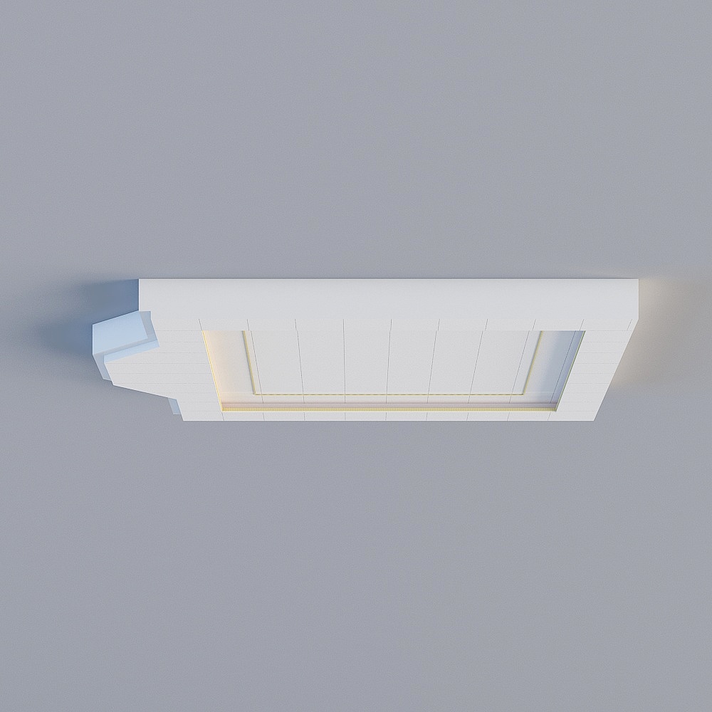 新中式大厅吊顶3D模型