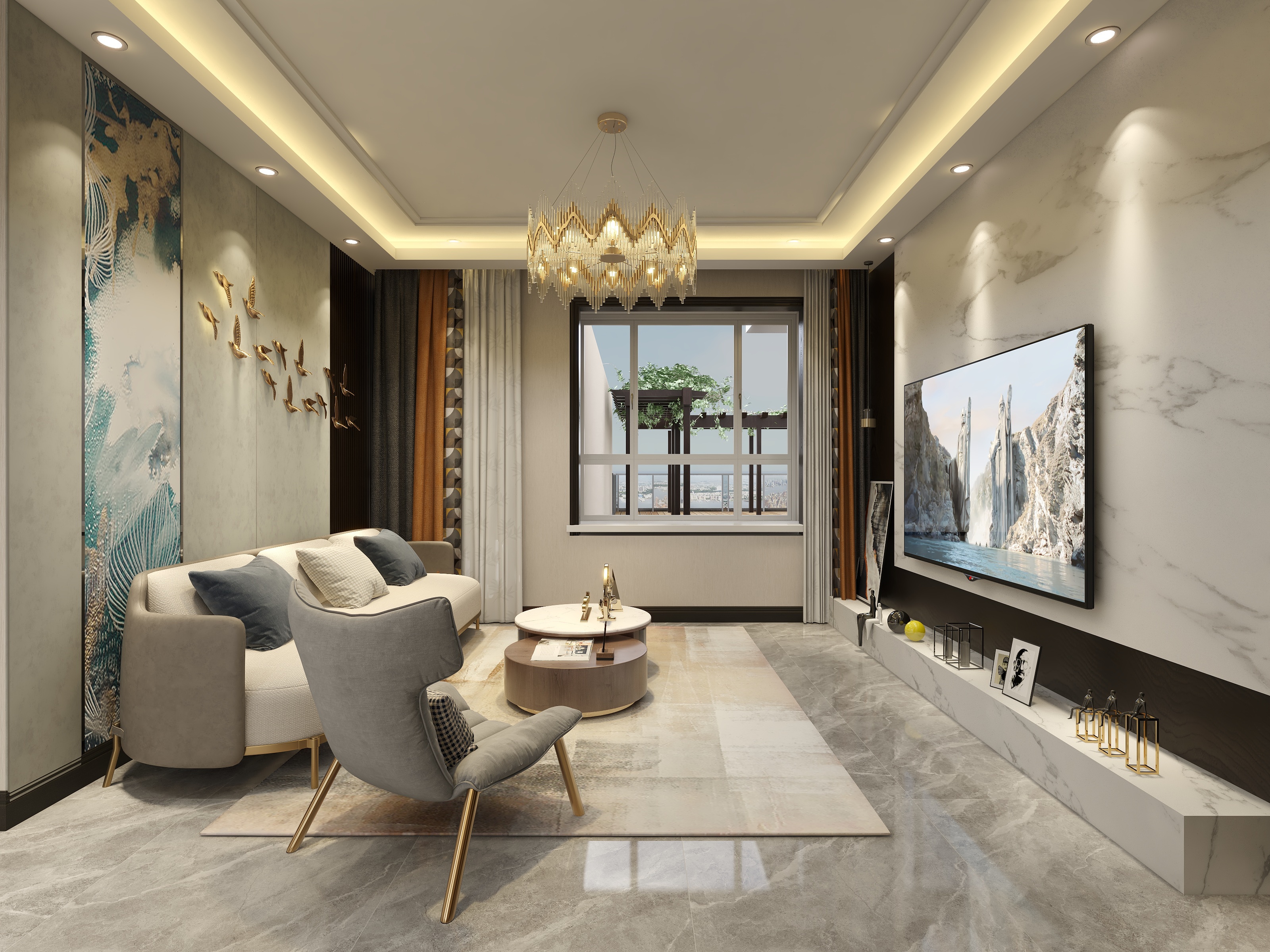 崔扬空间设计-现代简约B户型110平米-装修设计方案