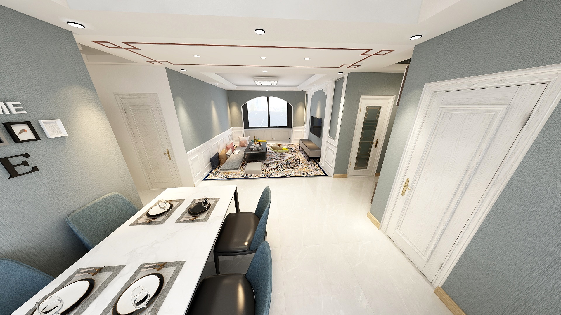 吾优设计工作室-一儿一女三室两厅-装修设计方案