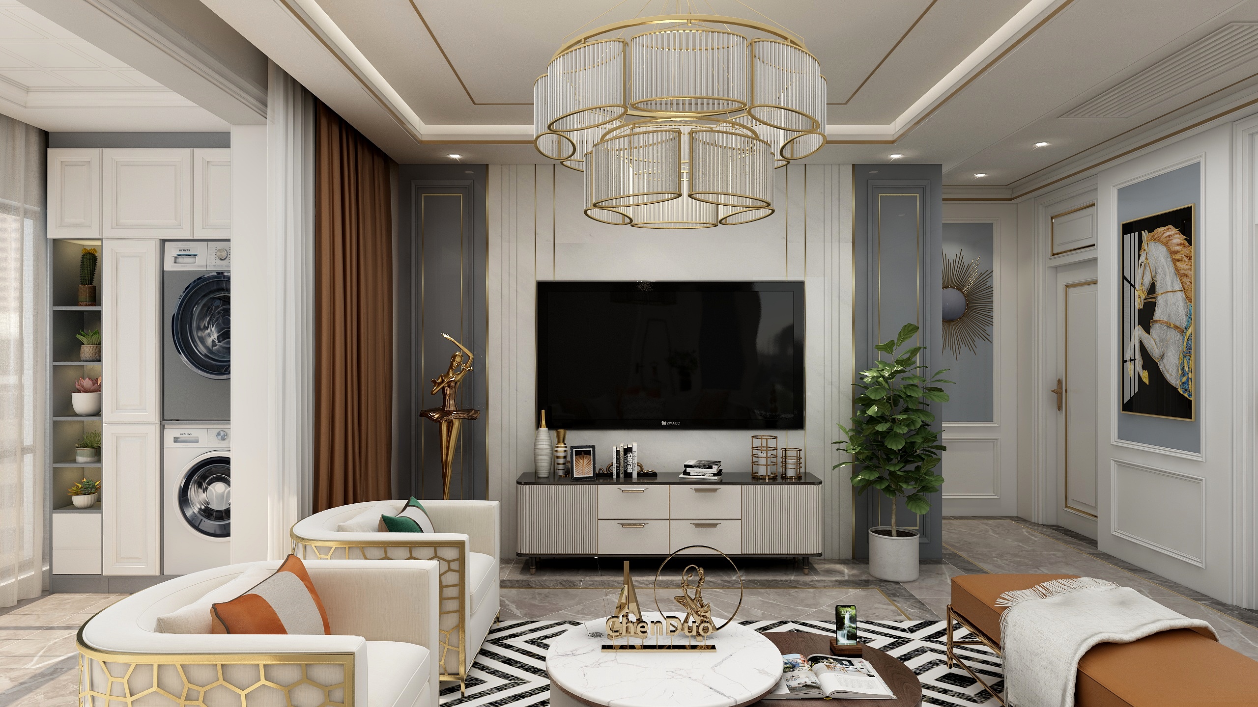 刘月-简美轻奢-三居-装修设计方案