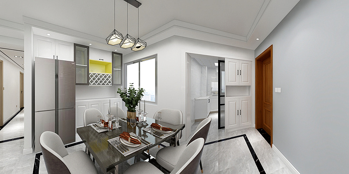 全景3D效果-孔雀城塘院7-2504-装修设计方案