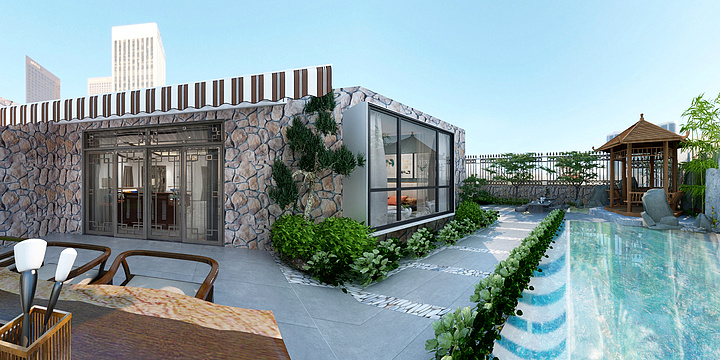 镇远德盾超防撬安全门-兰溪国际一楼带花园-装修设计方案