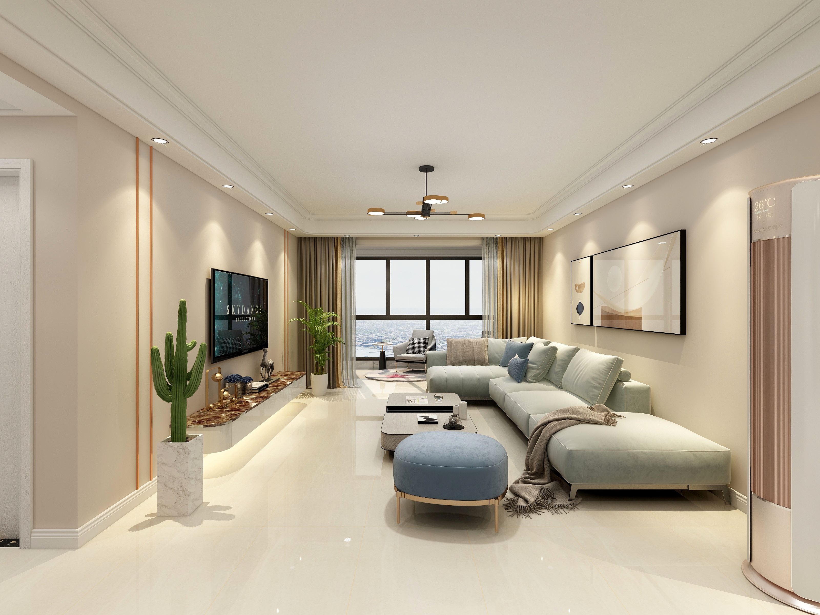 杨华-149方现代极简四房装修效果图