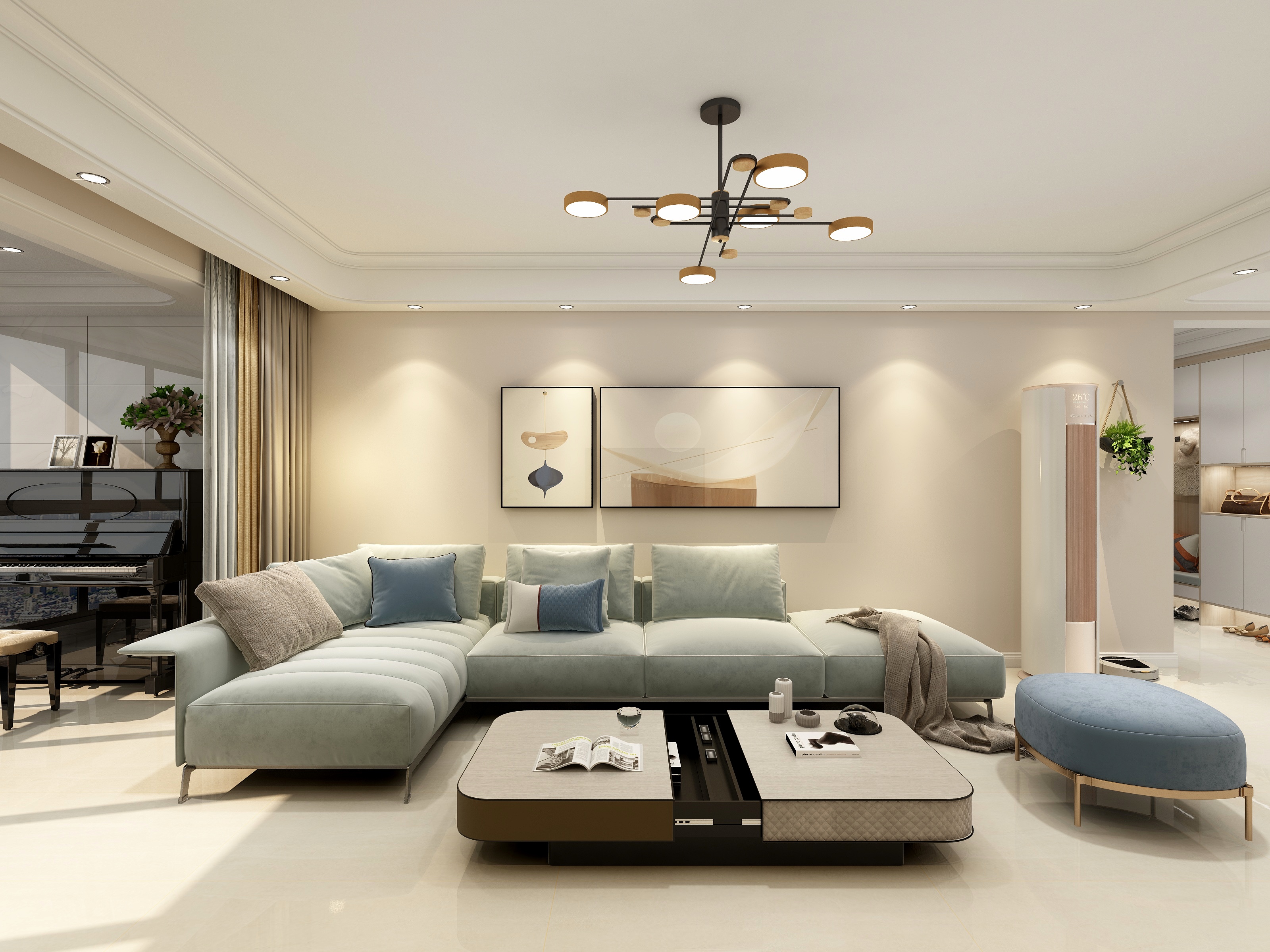 杨华-149方现代极简四房装修效果图