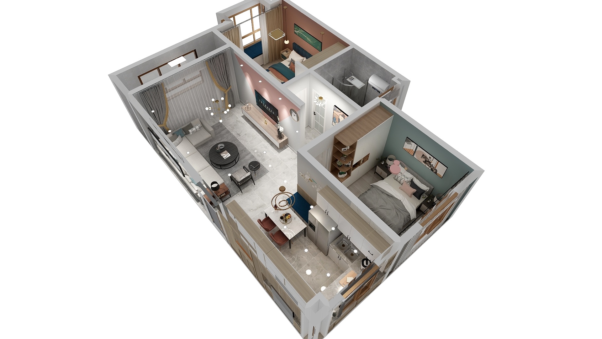 简墨装饰贺设计-清水河畔效果-装修设计方案