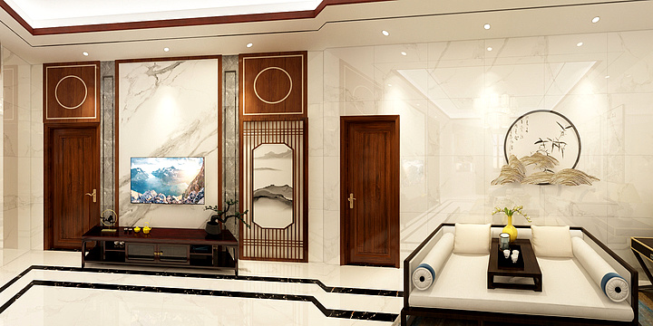 锋哥做设计-虞塘朱总新中式别墅-装修设计方案