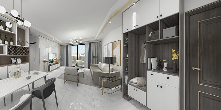 LWJing-云尚四季6#2梯06户型-装修设计方案