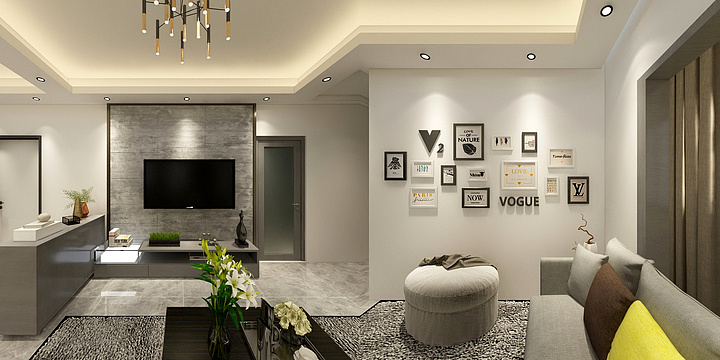 林森设计-瑞和园89.50㎡B户型3室2厅1卫-装修设计方案