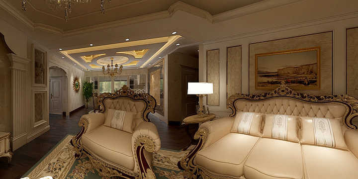 塔桅空间-欧式效果图CAD-装修设计方案