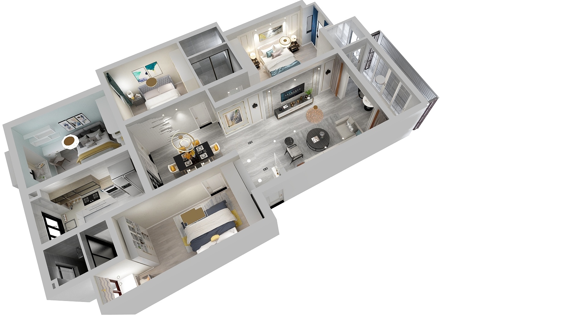 酷梅设计-思源路轻奢风格｛全景展示｝-装修设计方案