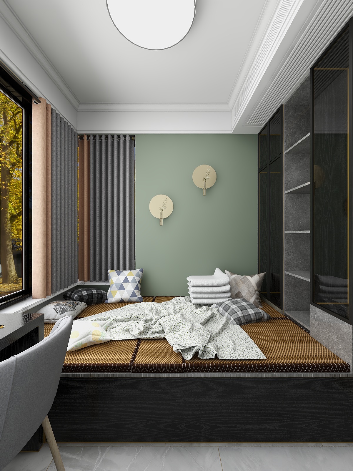 大宅高端定制设计-96方现代三居装修效果图