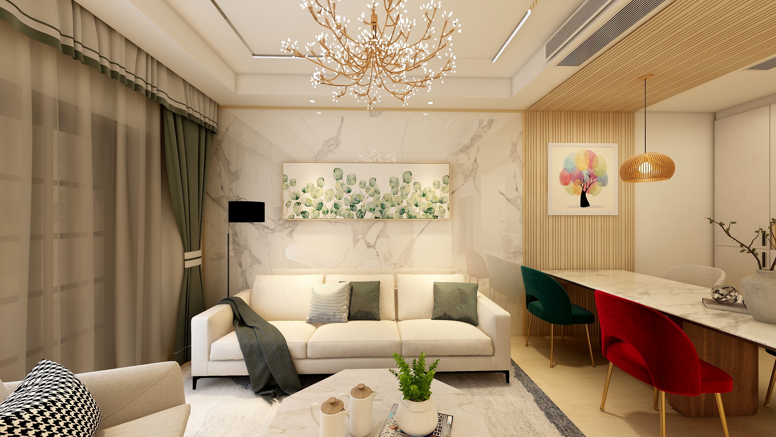 Ω清茶与酒࿐-德信海德公园83.00㎡A2’3室2厅1卫1厨-装修设计方案