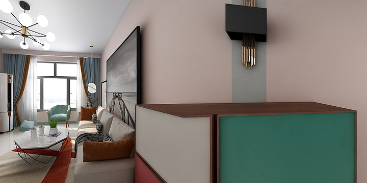 明日Design-(粉饰人家)民宿维多利亚78.2双卫-装修设计方案