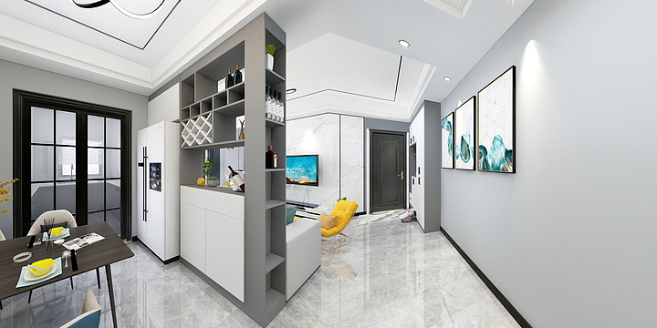 精稚设计-天瑞3-504方案一-装修设计方案