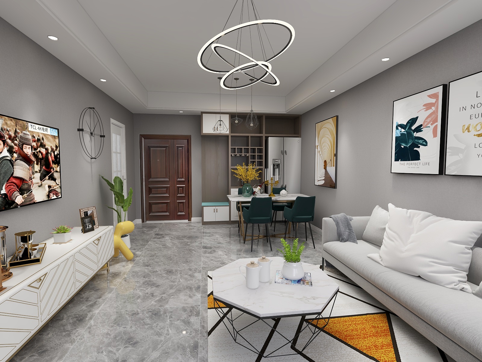 金管家装饰刘Sir-弘洋・拉菲小镇2号户型360°全景效果图-装修设计方案