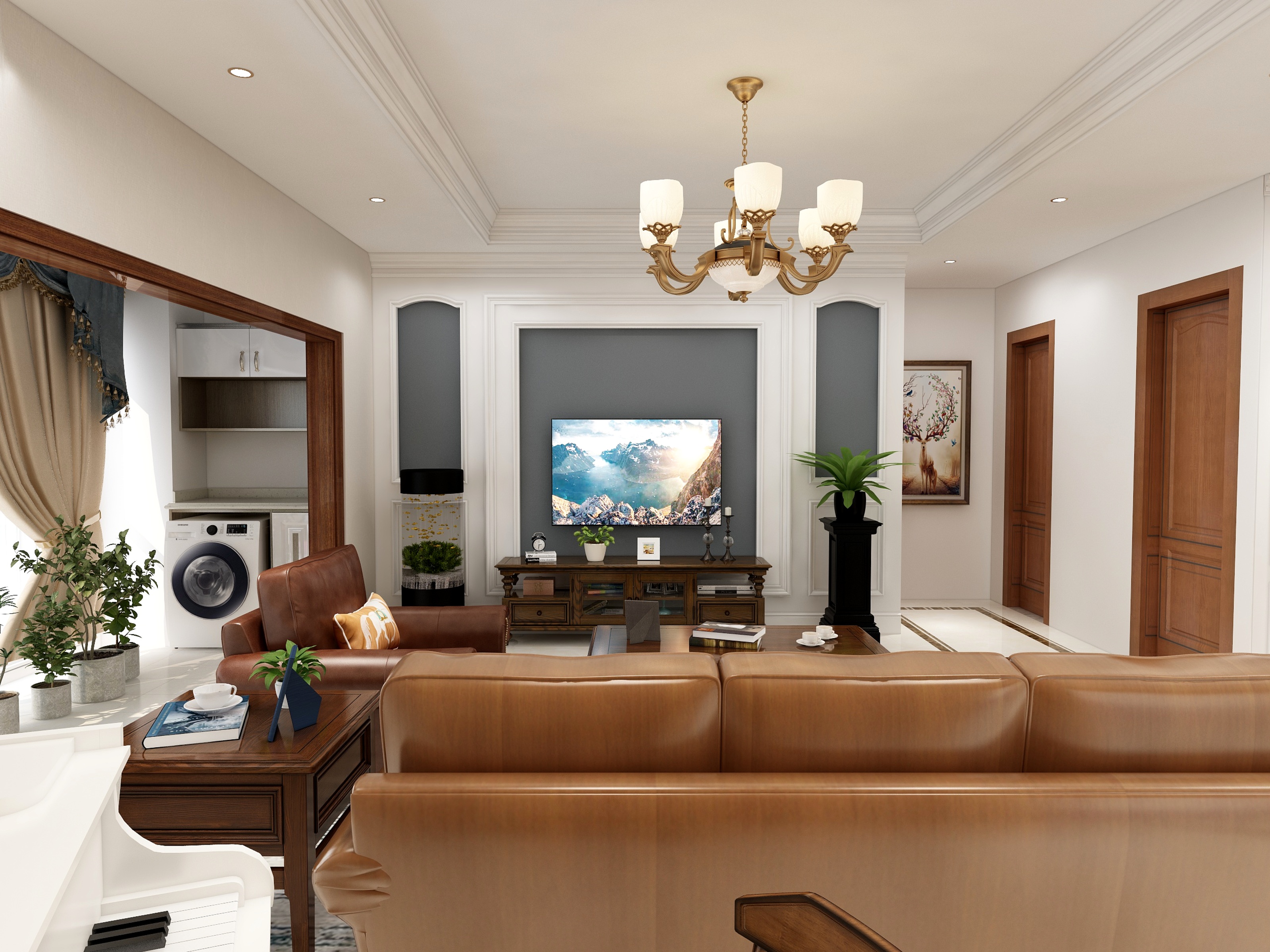 L吾风-美式三居-装修设计方案