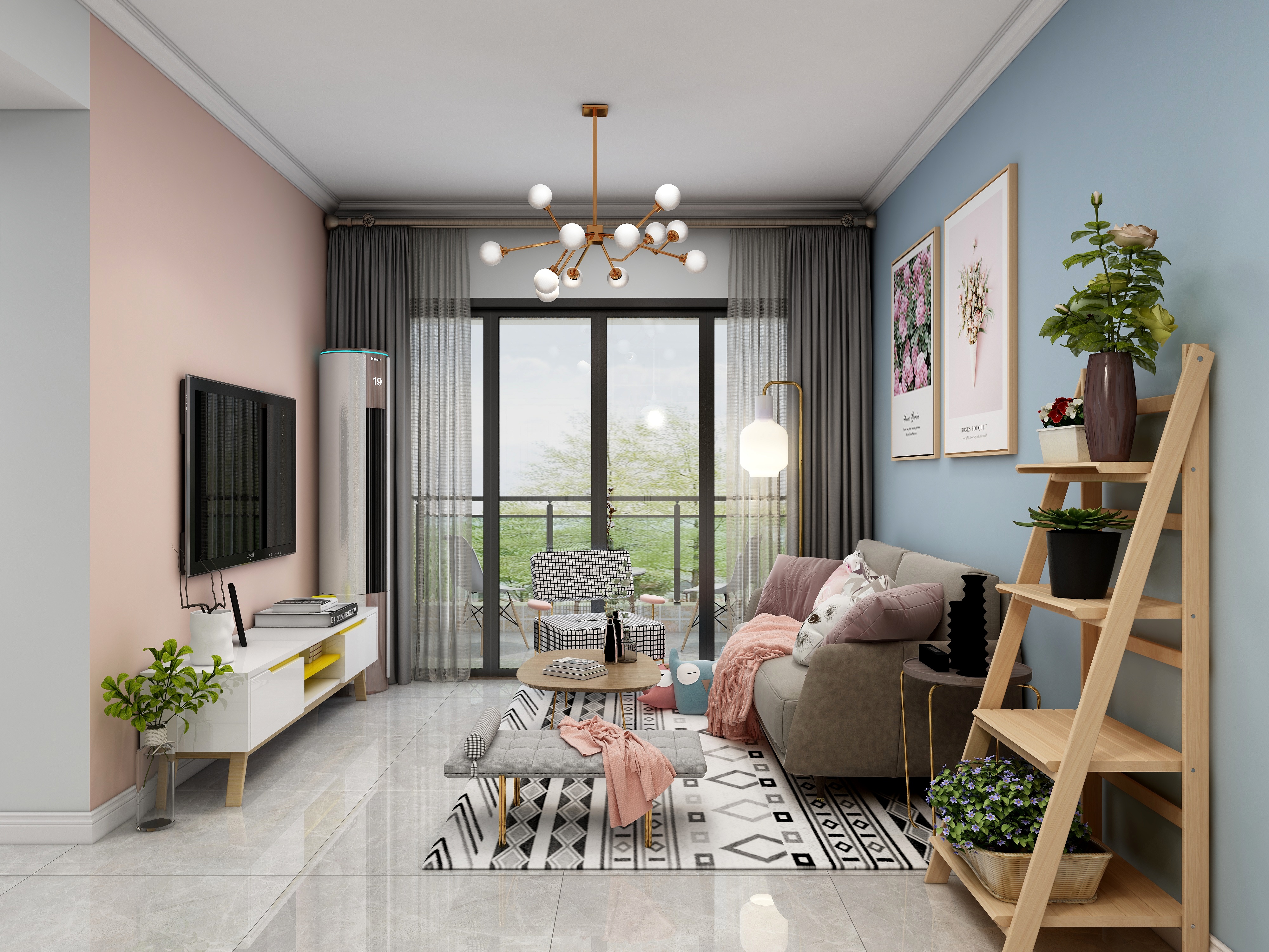 黑马效果图表现-71方北欧两居装修效果图