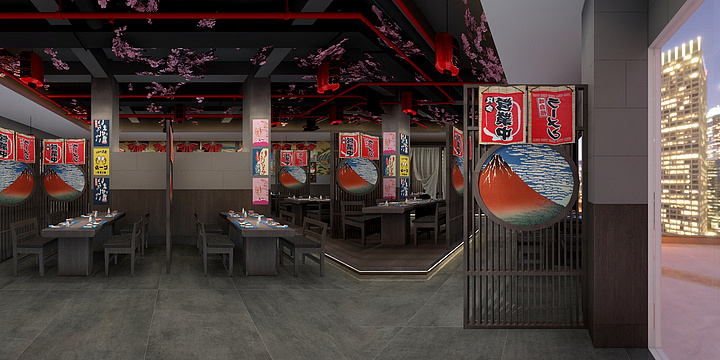 3D室内外效果图-自助烤肉-日式-装修设计方案