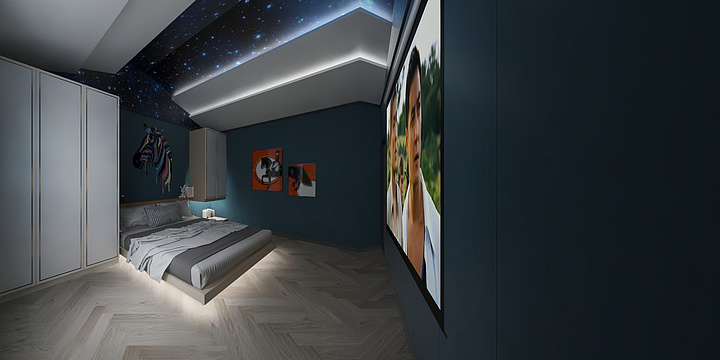 AA朱厚石-三楼儿子房卧室-装修设计方案